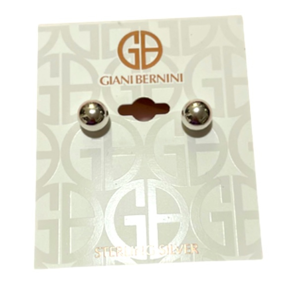 Gianni Bernini-Ball Stud Earrings (8mm) in 18k Gold over Sterling Silver